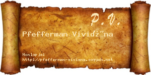 Pfefferman Viviána névjegykártya